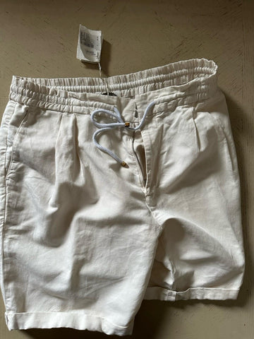 Brunello Cucinelli Men Linen-Blend Drawstring Shorts Of White US 38/54 New $795