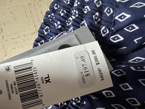 NWT $395 Ralph Lauren Purple Label Amalfi Printed Swim Trunks Navy Size XL