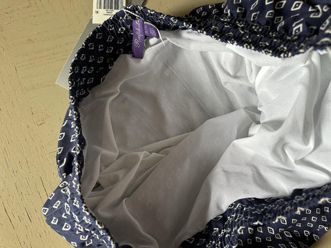 NWT $395 Ralph Lauren Purple Label Amalfi Printed Swim Trunks Navy Size XL