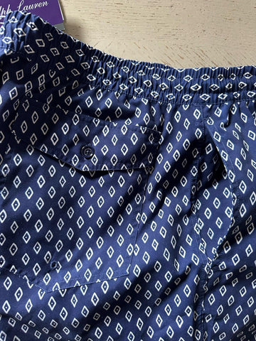 NWT $395 Ralph Lauren Purple Label Amalfi Printed Swim Trunks Navy Size XL
