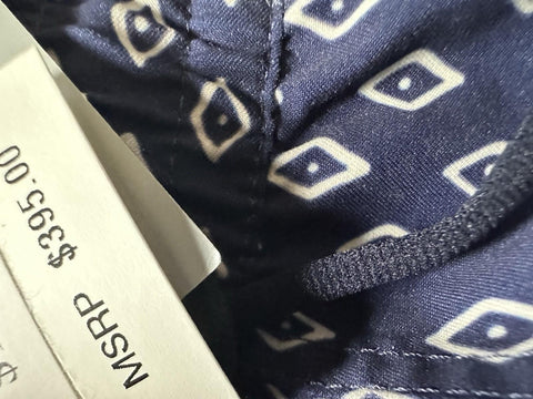 NWT $395 Ralph Lauren Purple Label Amalfi Printed Swim Trunks Navy Size XL