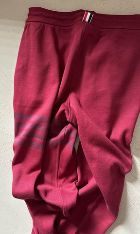 New $790 Thom Browne 4 L-Bar Men Track Pants Red Size 2/M Japan