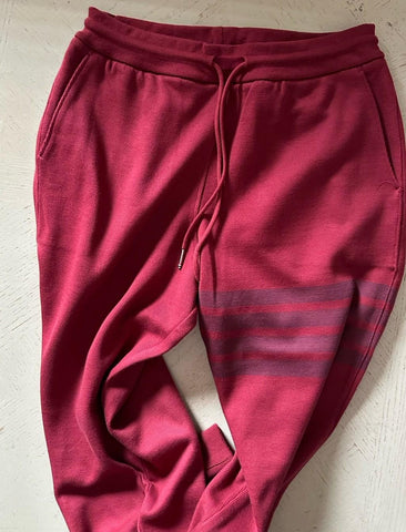 New $790 Thom Browne 4 L-Bar Men Track Pants Red Size 2/M Japan
