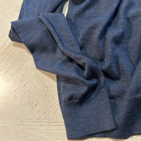 New $975 Isaia Men Merino Wool Cardigan Sweater Navy Size XL