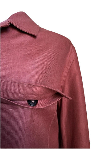 New $1490 ZEGNA Linen Over Shirt Jacket Red XL Italy