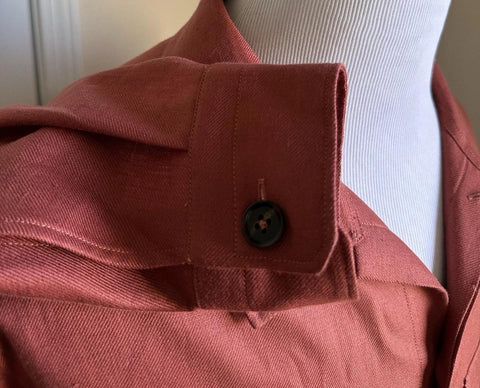 New $1490 ZEGNA Linen Over Shirt Jacket Red XL Italy