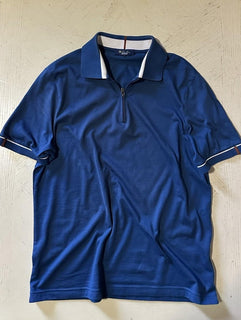 $1050 Loro Piana Men Zipper Polo Shirt  BLUE Size M Italy