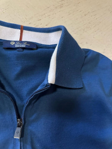 $1050 Loro Piana Men Zipper Polo Shirt  BLUE Size M Italy