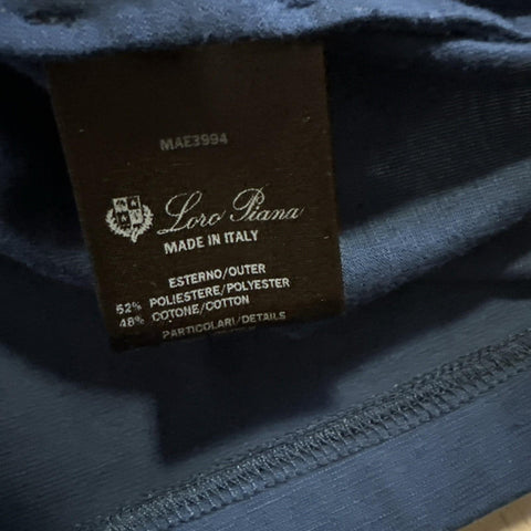 $1050 Loro Piana Men Zipper Polo Shirt  BLUE Size M Italy