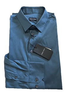 Giorgio Armani Mens Dress Shirt Blue Size 42/16.5 New $695 Italy