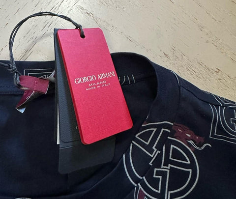 Giorgio Armani Men Limited Edition G Prnt T Shirt Navy 56/XL New $1095 Italy