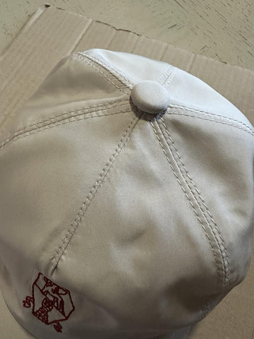 NWT Brunello Cucinelli Men Logo Print Baseball Cap Hat Cream Size L