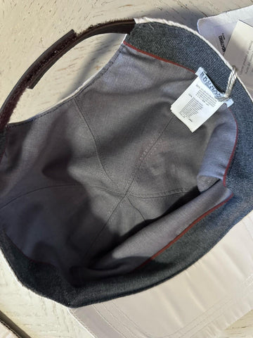 NWT Brunello Cucinelli Men Logo Print Baseball Cap Hat Cream Size L