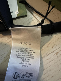 New Gucci Silk Skinny Bow Tie Black Made in Italy
