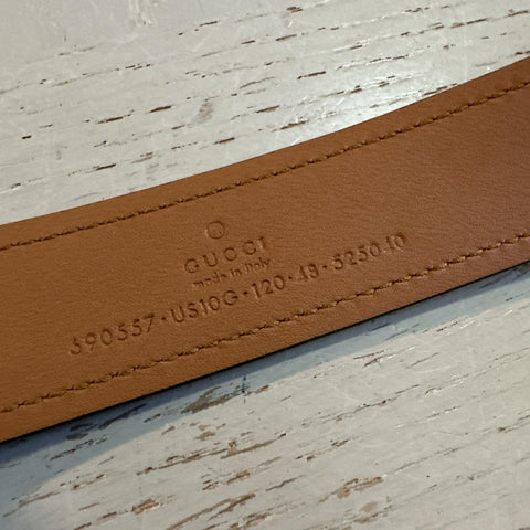 Gucci Women Leather GG Belt Brown Size 120/48 NWT 690557