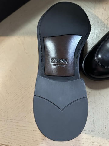 ZEGNA Leather Loafers Shoes Black 12 US/45 Eu New $950