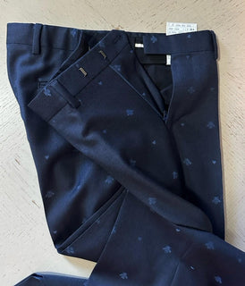 NWT $3700 Gucci Men Bee Heart Tone Wool Suit Navy 46R US/56R Eu