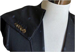NWT $3700 Gucci Men Bee Heart Tone Wool Suit Navy 46R US/56R Eu