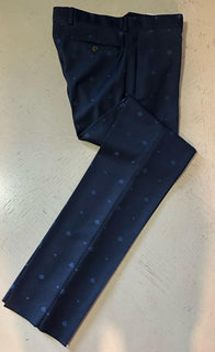 NWT $3700 Gucci Men Bee Heart Tone Wool Suit Navy 46R US/56R Eu