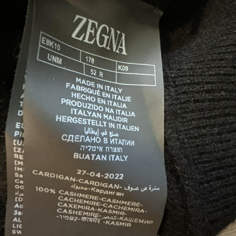 NWT $2490 ZEGNA Cashmere Hoodie Sweater Pullover Black 52 Eu ( L ) Italy