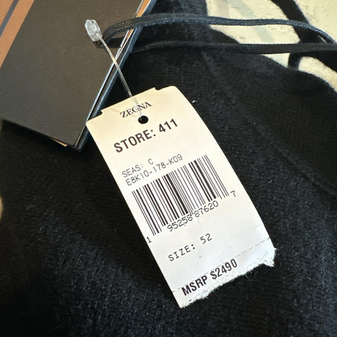 NWT $2490 ZEGNA Cashmere Hoodie Sweater Pullover Black 52 Eu ( L ) Italy