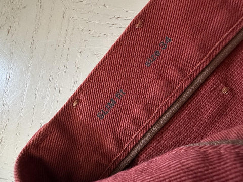 ZEGNA Denim Slim Fit Pants Jeans Red 34 US/50 Eu New