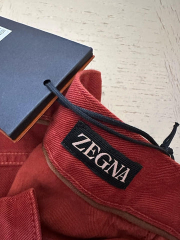 ZEGNA Denim Slim Fit Pants Jeans Red 34 US/50 Eu New