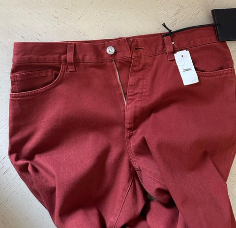 ZEGNA Denim Slim Fit Pants Jeans Red Size 38/54 New