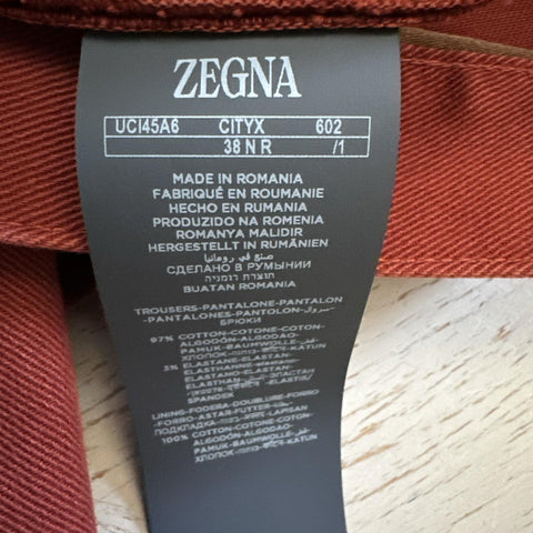ZEGNA Denim Slim Fit Pants Jeans Red Size 38/54 New