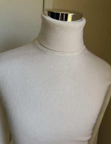 NWT ZEGNA Long Sleeve Cashmere Turtleneck Sweater White 56 Eu/XXL