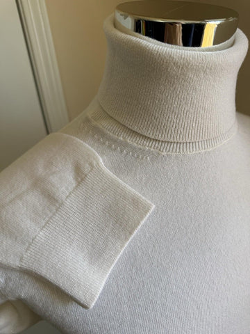 NWT ZEGNA Long Sleeve Cashmere Turtleneck Sweater White 56 Eu/XXL