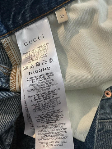 NWT $1100 Gucci Men Jeans Pants Blue Size 32 US/48 Eu 731507