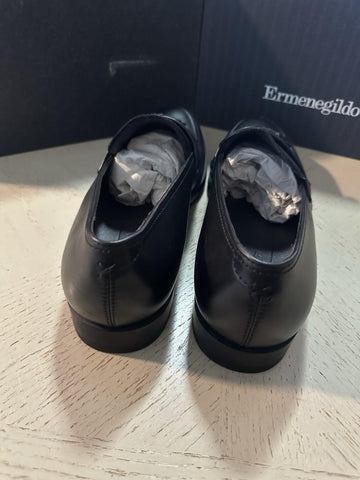 Ermenegildo Zegna Leather Loafers Shoes Black 12 US/45 Eu New $950