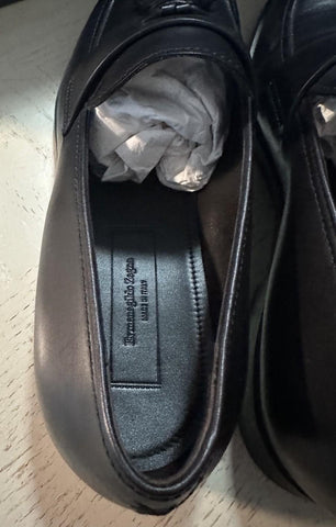Ermenegildo Zegna Leather Loafers Shoes Black 12 US/45 Eu New $950