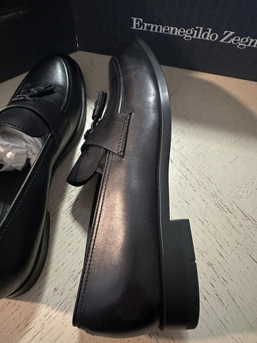 Ermenegildo Zegna Leather Loafers Shoes Black 12 US/45 Eu New $950