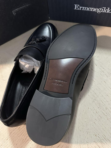 Ermenegildo Zegna Leather Loafers Shoes Black 12 US/45 Eu New $950