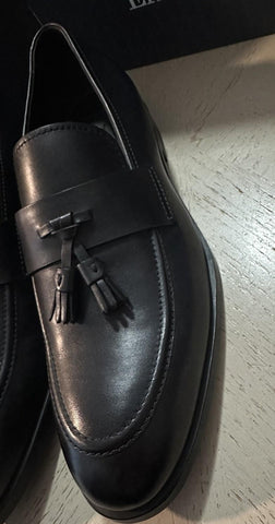 Ermenegildo Zegna Leather Loafers Shoes Black 12 US/45 Eu New $950