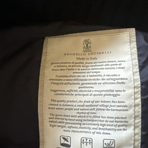 New $3350 Brunello Cucinelli Fair Isle Puffer Vest Gilet Navy/White Size S