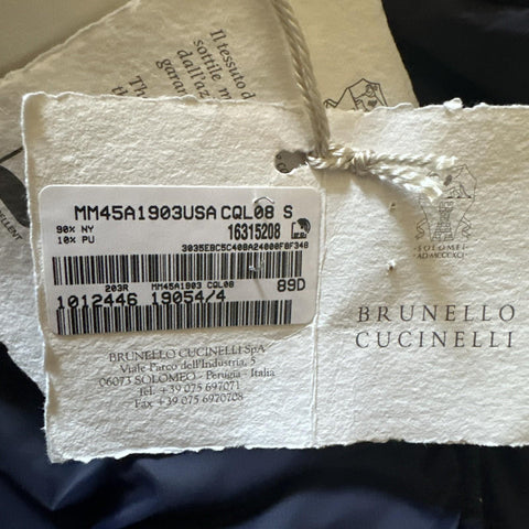 New $3350 Brunello Cucinelli Fair Isle Puffer Vest Gilet Navy/White Size S