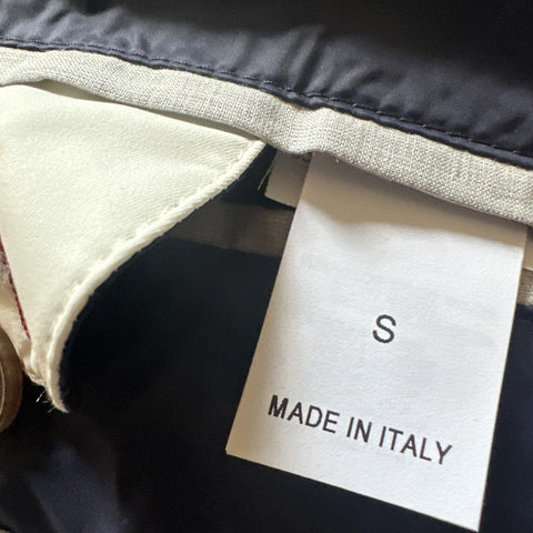 New $3350 Brunello Cucinelli Fair Isle Puffer Vest Gilet Navy/White Size S