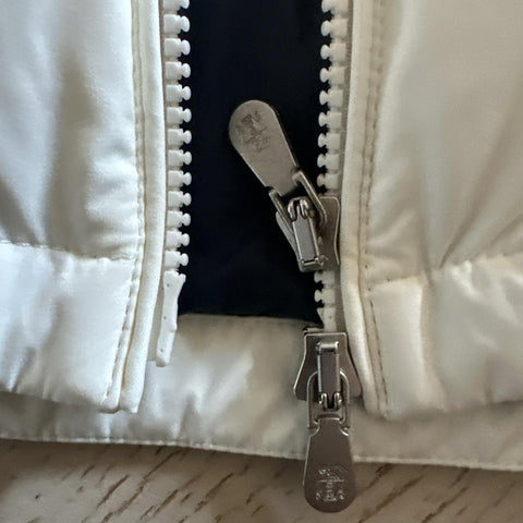 New $3350 Brunello Cucinelli Fair Isle Puffer Vest Gilet Navy/White Size S