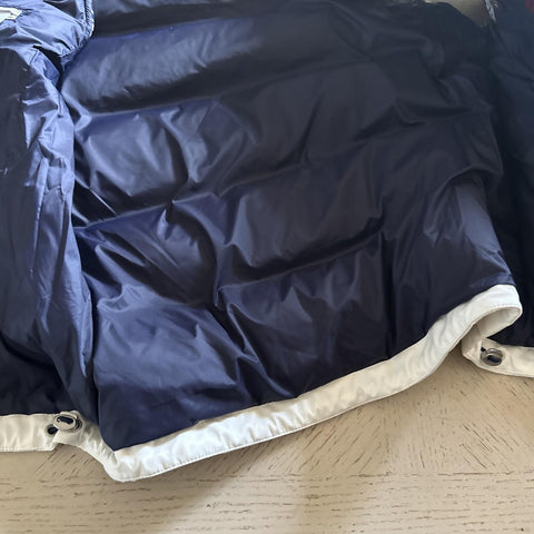 New $3350 Brunello Cucinelli Fair Isle Puffer Vest Gilet Navy/White Size S