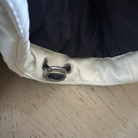 New $3350 Brunello Cucinelli Fair Isle Puffer Vest Gilet Navy/White Size S