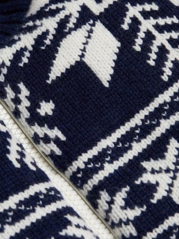 New $3350 Brunello Cucinelli Fair Isle Puffer Vest Gilet Navy/White Size S