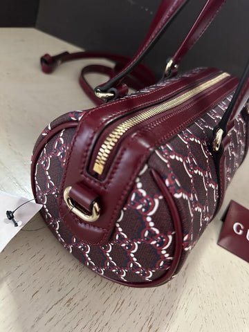 Gucci GG Print small shoulder bag in the Rosso Ancora Burgundy 796230 New $2250