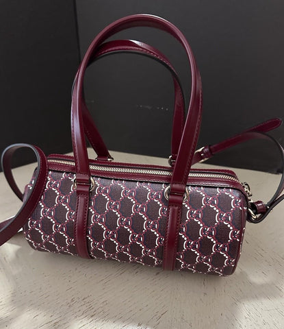 Gucci GG Print small shoulder bag in the Rosso Ancora Burgundy 796230 New $2250