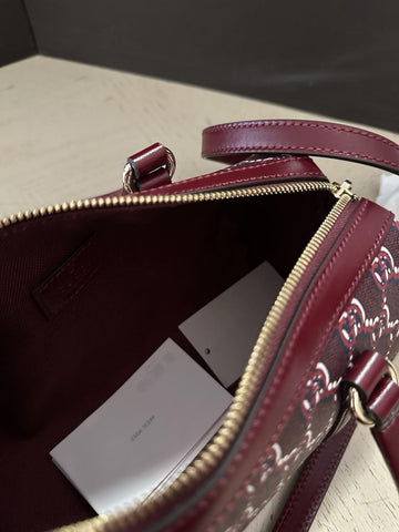 Gucci GG Print small shoulder bag in the Rosso Ancora Burgundy 796230 New $2250