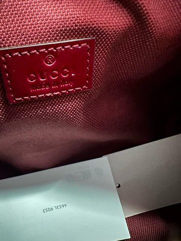 Gucci GG Print small shoulder bag in the Rosso Ancora Burgundy 796230 New $2250