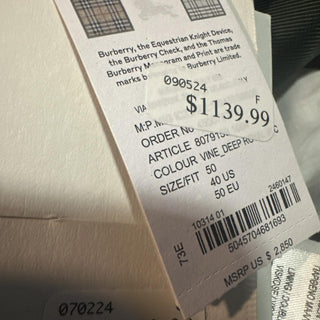 NWT $2850 Burberry Men’s Check Wool Pants Green/Blue/Red 34 US ( 50 Eu ) Italy