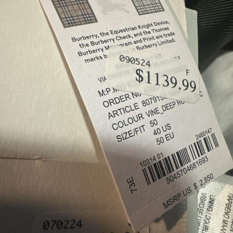 NWT $2850 Burberry Men’s Check Wool Pants Green/Blue/Red 34 US ( 50 Eu ) Italy